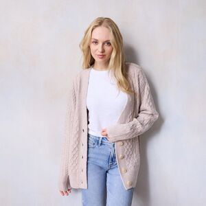 LC Lauren Conrad Cardigan Size Large Beige Cabled Sweater Women's NWT Button